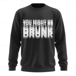 Men's Graphic Funny Slang Sweatshirt Fashion Daily Long Sleeve Crew Neck Black Red Crewneck 3D All Seasons Designer