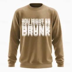 Men's Graphic Funny Slang Sweatshirt Fashion Daily Long Sleeve Crew Neck Black Red Crewneck 3D All Seasons Designer