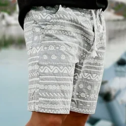 Men's Graphic Geometric Pattern Shorts Summer Shorts Beach Shorts Mid Waist Streetwear Hawaiian Designer Casual Daily Holiday Elastic Waist 3D Print Drawstring Designer Clothing Apparel