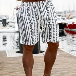 Men's Graphic Geometric Pattern Shorts Summer Shorts Beach Shorts Mid Waist Streetwear Hawaiian Designer Casual Daily Holiday Elastic Waist 3D Print Drawstring Designer Clothing Apparel