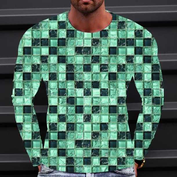 Men's Graphic Gradient Metallic Shirt T Shirt Long Sleeve T shirt 3D Print Crew Neck Shirt Vintage Fashion Designer Outdoor Daily Sports 1 2 3 Spring & Fall Clothing Apparel S M L XL 2XL 3XL 4XL