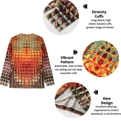 Men's Graphic Gradient Metallic Shirt T Shirt Long Sleeve T shirt 3D Print Crew Neck Shirt Vintage Fashion Designer Outdoor Daily Sports 1 2 3 Spring & Fall Clothing Apparel S M L XL 2XL 3XL 4XL