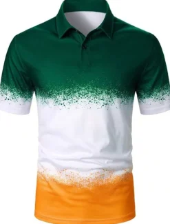 Men's Graphic Hawaiian Polo Shirts Golf Shirt Short Sleeve Polo Shirts Collared Shirts Casual Beach Wear Vacation Wear Tropical Wear Party Outfits Buttons 3D Print Yellow Pink Red