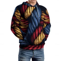 Men's Graphic Hoodie Hoodies Sweatshirt Vacation Daily Long Sleeve Hooded Vacation Sports Outdoor Going out Black Printing Winter Spring & Fall Designer