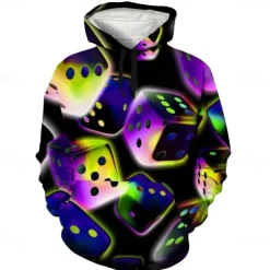 Men's Graphic Hoodie Hoodies Sweatshirt Cool Long Sleeve Hooded Green / Red Dark Purple / Light Purple Fall Winter Designer