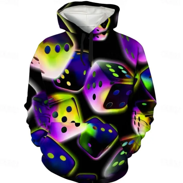Men's Graphic Hoodie Hoodies Sweatshirt Cool Long Sleeve Hooded Green / Red Dark Purple / Light Purple Fall Winter Designer