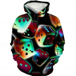 Men's Graphic Hoodie Hoodies Sweatshirt Cool Long Sleeve Hooded Green / Red Dark Purple / Light Purple Fall Winter Designer
