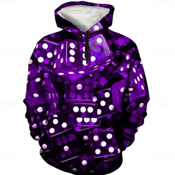 Men's Graphic Hoodie Hoodies Sweatshirt Cool Long Sleeve Hooded Green / Red Dark Purple / Light Purple Fall Winter Designer