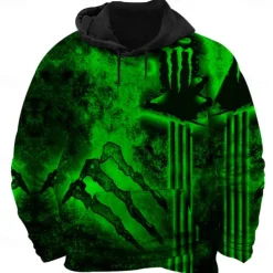 Men's Graphic Hoodie Hoodies Sweatshirt Cool Long Sleeve Hooded Red Purple Fall Winter Designer