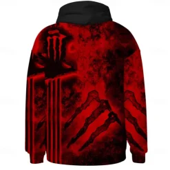 Men's Graphic Hoodie Hoodies Sweatshirt Cool Long Sleeve Hooded Red Purple Fall Winter Designer