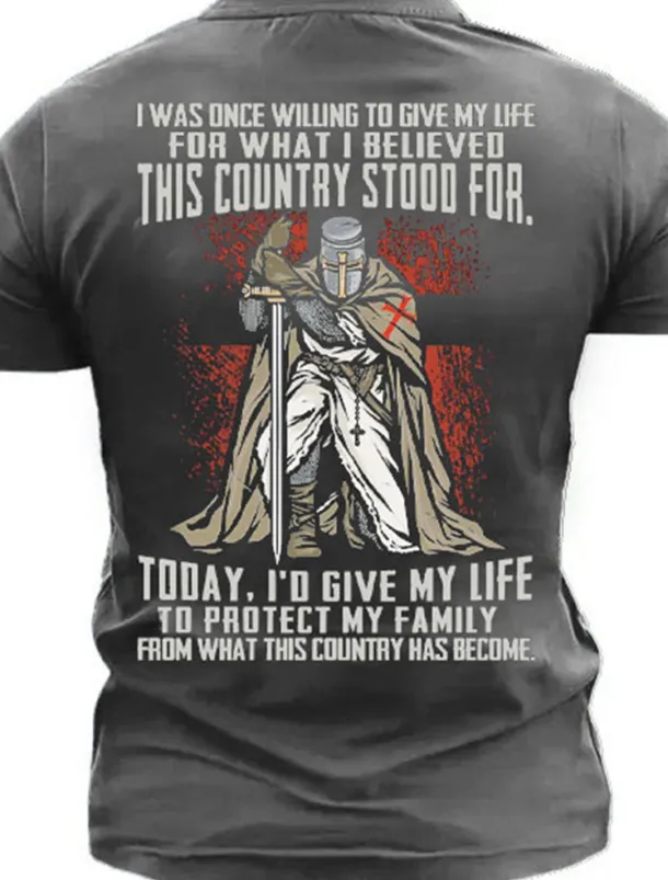 Men's Graphic Knights Templar T shirt Tee Short Sleeve T shirt 3D Print Crew Neck Shirt Vintage Fashion Designer Outdoor Casual Daily Black Navy Blue Khaki Spring & Summer Clothing Apparel S M L XL