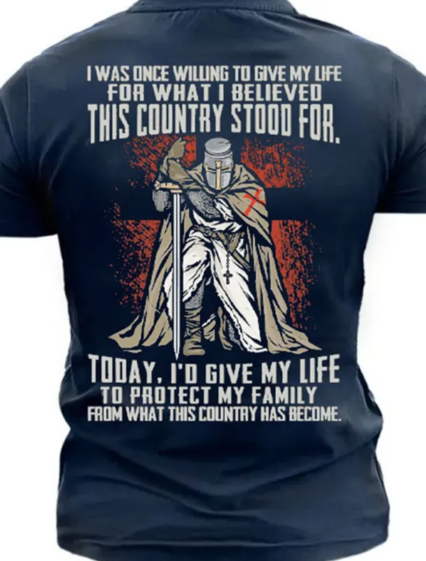 Men's Graphic Knights Templar T shirt Tee Short Sleeve T shirt 3D Print Crew Neck Shirt Vintage Fashion Designer Outdoor Casual Daily Black Navy Blue Khaki Spring & Summer Clothing Apparel S M L XL