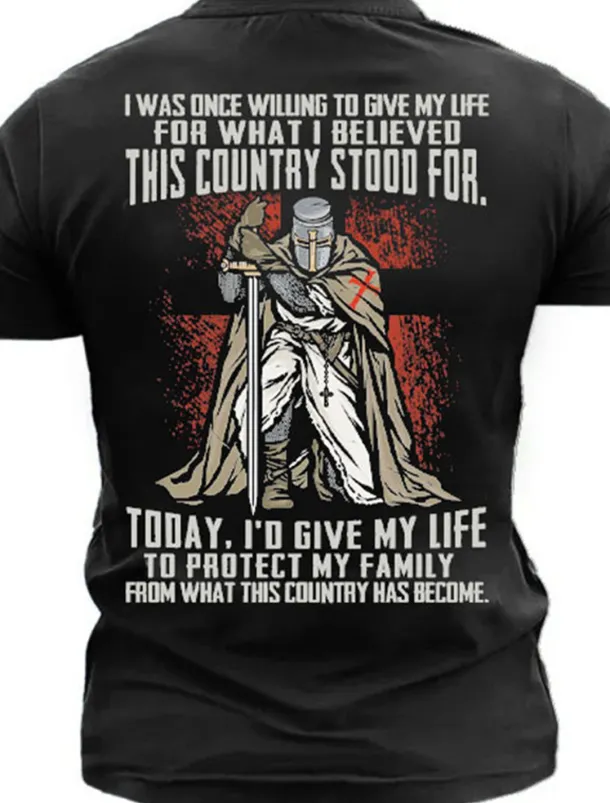 Men's Graphic Knights Templar T shirt Tee Short Sleeve T shirt 3D Print Crew Neck Shirt Vintage Fashion Designer Outdoor Casual Daily Black Navy Blue Khaki Spring & Summer Clothing Apparel S M L XL