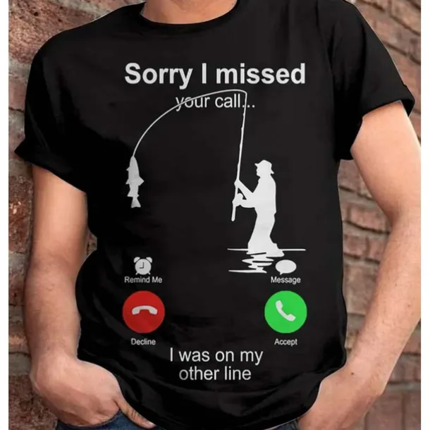 Men's Graphic Letter I'm Sorry I Missed Your Call, I Was On My Other Line T Shirt Casual Style 100% Cotton Short Sleeve Graphic Shirt Wine Heather Gray Black Comfortable Tee Vacation Casual Fashion