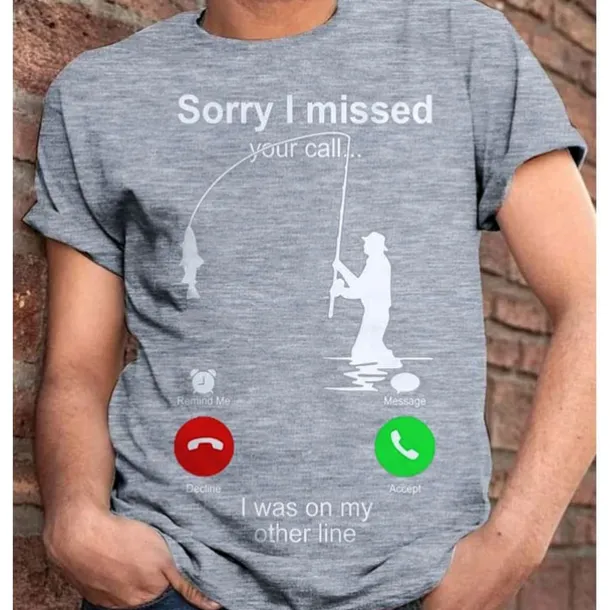 Men's Graphic Letter I'm Sorry I Missed Your Call, I Was On My Other Line T Shirt Casual Style 100% Cotton Short Sleeve Graphic Shirt Wine Heather Gray Black Comfortable Tee Vacation Casual Fashion