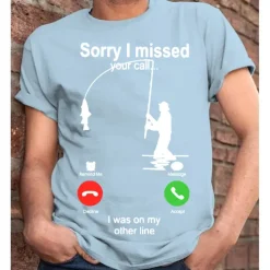 Men's Graphic Letter I'm Sorry I Missed Your Call, I Was On My Other Line T Shirt Casual Style 100% Cotton Short Sleeve Graphic Shirt Wine Heather Gray Black Comfortable Tee Vacation Casual Fashion
