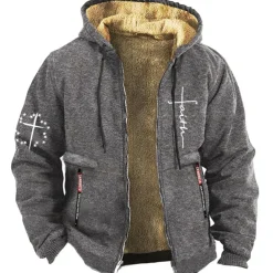 Men's Graphic Letter Long Sleeve Sweatshirts Hooded Basic Casual Sports & Outdoor Sports Winter Blue Brown Gray Clothing Apparel Designer Hot Stamping S M L XL XXL 3XL