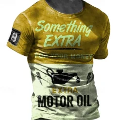 Men's Graphic Letter T shirt Distressed T Shirt Short Sleeve T shirt 3D Print Crew Neck Shirt Fashion Basic Classic Street Casual Daily Yellow Red Blue Summer Clothing Apparel S M L XL 2XL 3XL 4XL