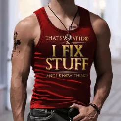 Men's Graphic Letter Vest Top Sleeveless T Shirt for Men Sleeveless T shirt 3D Print Crew Neck Shirt Fashion Designer Muscle Daily Sports Running Black & Yellow Black White Spring & Summer Clothing