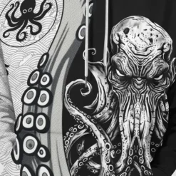 Men's Graphic Octopus Hoodie Hoodies Sweatshirt Fashion Daily Long Sleeve Hooded Vacation Streetwear Black Grey Printing Fleece Winter Spring & Fall Designer
