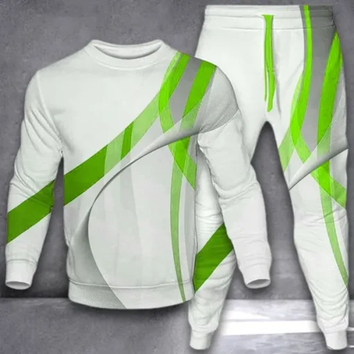 Men's Graphic 2pcs 3D Sweatshirt Sets Tracksuit Long Sleeve Long pants Crew Neck Streetwear Sportswear Basic Sports & Outdoor Casual Sports Print Spring Fall Black Red Blue