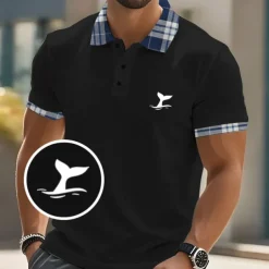 Men's Graphic Polo Short Sleeve Polo Shirts Collared Shirts Casual School Outdoor Athleisure Daily Wear 3D Print Summer Black White Blue