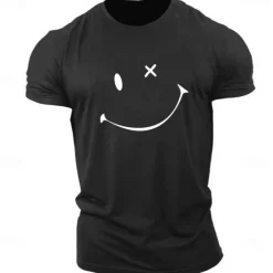 Men's Graphic Prints abstract T Shirt Graphic Tee 100% Cotton Short Sleeve Graphic Shirt Heather Gray Black White Comfortable Tee Outdoor Street Fashion Designer Clothing