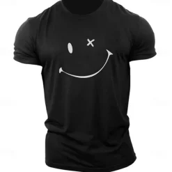 Men's Graphic Prints abstract T Shirt Graphic Tee 100% Cotton Short Sleeve Graphic Shirt Heather Gray Black White Comfortable Tee Outdoor Street Fashion Designer Clothing