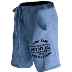 Men's Graphic Prints Act My Age Shorts Summer Shorts Casual Shorts Mid Waist Streetwear Designer Outdoor Casual Daily Drawstring Elastic Waist Print Designer Clothing Apparel