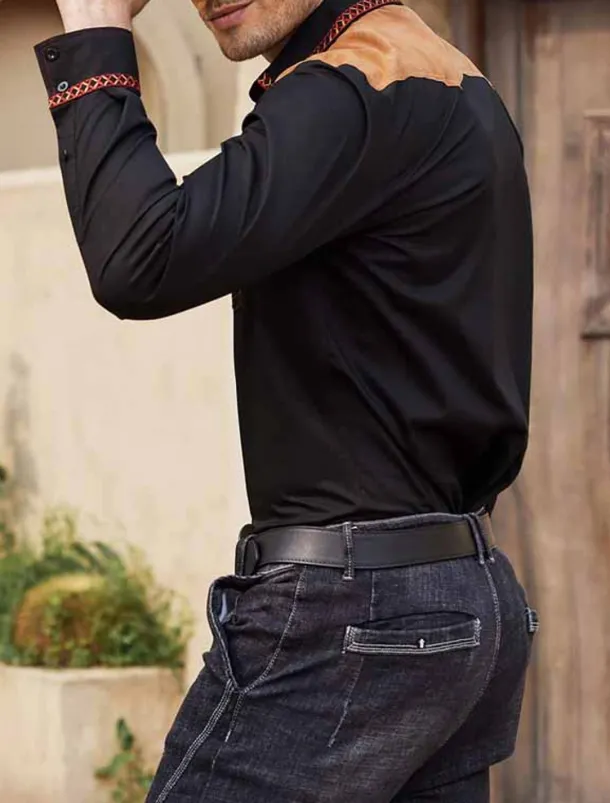 Men's Graphic Prints Cowboy Shirt Western Shirt Cowboy Shirt Long Sleeve Fashion Streetwear Designer Outdoor Daily Fall & Winter Turndown Print Black Red Blue Khaki