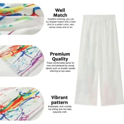 Men's Graphic Prints Graffiti Linen Pants Trousers Summer Pants Mid Waist Fashion Streetwear Casual Daily Drawstring Elastic Waist Front Pocket Spring & Summer 3D Print Light Khaki Black White