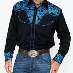 Men's Graphic Prints Guitar Shirt Western Shirt Cowboy Shirt Long Sleeve Fashion Designer Casual Outdoor Daily Fall & Winter Turndown Print Button-Down Black Black / Green Light Green Black / Purple