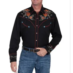 Men's Graphic Prints Guitar Shirt Western Shirt Cowboy Shirt Long Sleeve Fashion Designer Casual Outdoor Daily Fall & Winter Turndown Print Button-Down Black Black / Green Light Green Black / Purple