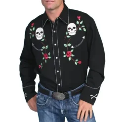 Men's Graphic Prints Guitar Shirt Western Shirt Cowboy Shirt Long Sleeve Fashion Designer Casual Outdoor Daily Fall & Winter Turndown Print Button-Down Black Black / Green Light Green Black / Purple