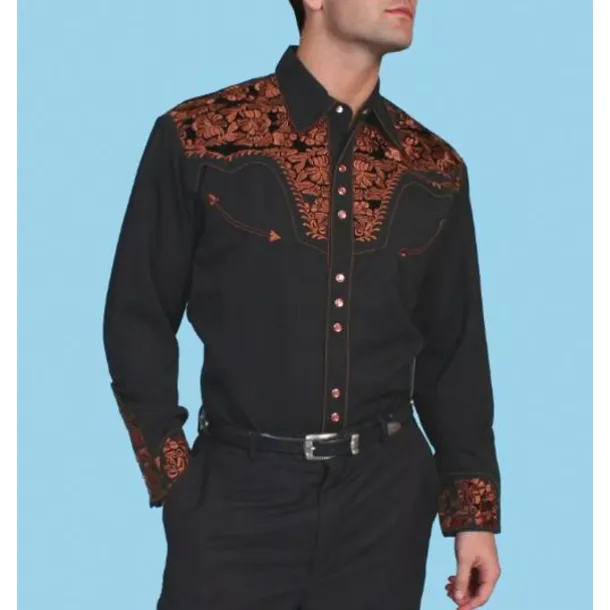 Men's Graphic Prints Guitar Shirt Western Shirt Cowboy Shirt Long Sleeve Fashion Designer Casual Outdoor Daily Fall & Winter Turndown Print Button-Down Black Black / Green Light Green Black / Purple