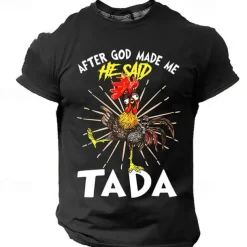 Men's Graphic Rooster T shirt Short Sleeve T shirt 3D Print Crew Neck Shirt Designer Casual Street Style Sports Outdoor Holiday Going out Black Purple Army Green Spring & Summer Clothing Apparel S M