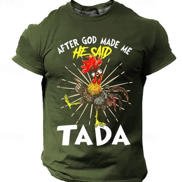 Men's Graphic Rooster T shirt Short Sleeve T shirt 3D Print Crew Neck Shirt Designer Casual Street Style Sports Outdoor Holiday Going out Black Purple Army Green Spring & Summer Clothing Apparel S M