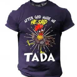 Men's Graphic Rooster T shirt Short Sleeve T shirt 3D Print Crew Neck Shirt Designer Casual Street Style Sports Outdoor Holiday Going out Black Purple Army Green Spring & Summer Clothing Apparel S M