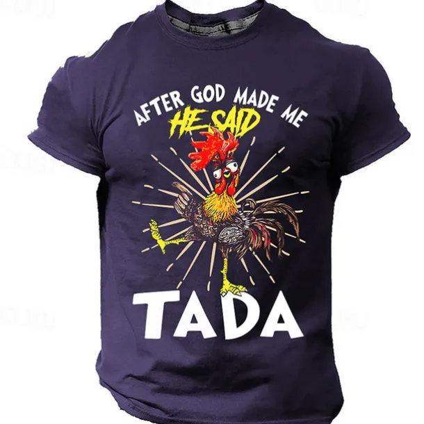 Men's Graphic Rooster T shirt Short Sleeve T shirt 3D Print Crew Neck Shirt Designer Casual Street Style Sports Outdoor Holiday Going out Black Purple Army Green Spring & Summer Clothing Apparel S M