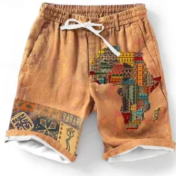 Men's Graphic Shorts Summer Shorts Beach Shorts Mid Waist Designer Ethnic Style Casual Daily Holiday Elastic Waist 3D Print Drawstring Designer Clothing Apparel