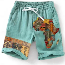 Men's Graphic Shorts Summer Shorts Beach Shorts Mid Waist Designer Ethnic Style Casual Daily Holiday Elastic Waist 3D Print Drawstring Designer Clothing Apparel