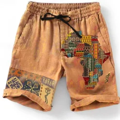 Men's Graphic Shorts Summer Shorts Beach Shorts Mid Waist Designer Ethnic Style Casual Daily Holiday Elastic Waist 3D Print Drawstring Designer Clothing Apparel