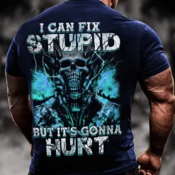 Men's Graphic Skull T shirt Halloween Shirt Tee Short Sleeve T shirt 3D Print Crew Neck Shirt Vintage Fashion Designer Outdoor Casual Daily Black Navy Blue Blue Spring & Summer Clothing Apparel S M L