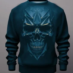 Men's Graphic Skulls Sweatshirts Golf Pullover Sweatshirt Long Sleeve Sweatshirt Crew Neck Fashion Daily Casual 3D Print Vacation Holiday Going out Print Spring & Fall