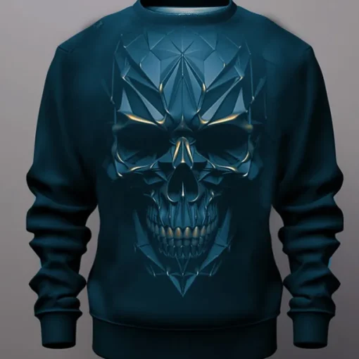 Men's Graphic Skulls Sweatshirts Golf Pullover Sweatshirt Long Sleeve Sweatshirt Crew Neck Fashion Daily Casual 3D Print Vacation Holiday Going out Print Spring & Fall