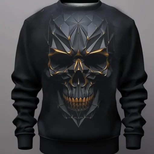 Men's Graphic Skulls Sweatshirts Golf Pullover Sweatshirt Long Sleeve Sweatshirt Crew Neck Fashion Daily Casual 3D Print Vacation Holiday Going out Print Spring & Fall