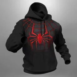Men's Graphic Spider Hoodie Hoodies Sweatshirt Fashion Daily Long Sleeve Hooded Vacation Sports Outdoor Holiday Black Grey Black Print Front Pocket Spring & Fall Designer
