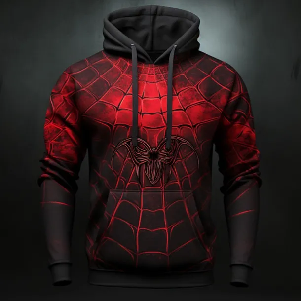 Men's Graphic Spiders Spider web Hoodie Hoodies Sweatshirt Fashion Daily Long Sleeve Hooded Vacation Sports Outdoor Holiday #1 #2 Print Front Pocket Spring & Fall Designer