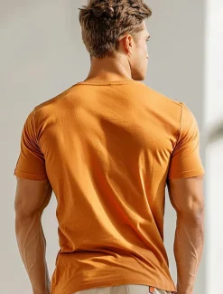 Men's Graphic T Shirt Tee Top Short Sleeve T shirt Crew Neck Shirt Fashion Outdoor Casual Street Casual Daily Orange Spring & Summer Clothing Apparel S M L XL XXL