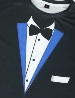 Men's Graphic Tee Tuxedo Shirts Short Sleeve T shirt 3D Print Round Neck Shirt Exaggerated Basic Daily Black White Yellow Clothing Apparel Normal S M L XL XXL 3XL 4XL